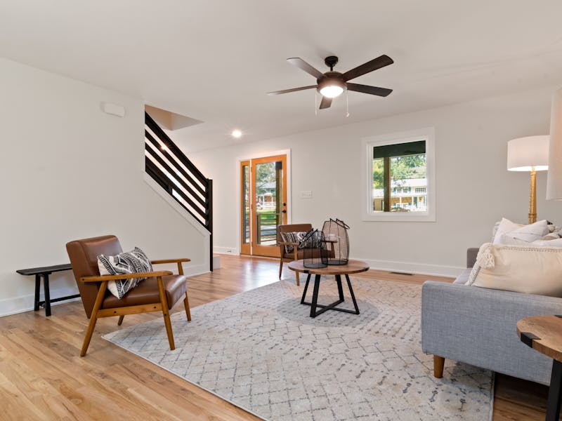 Freshly painted bright living room interior